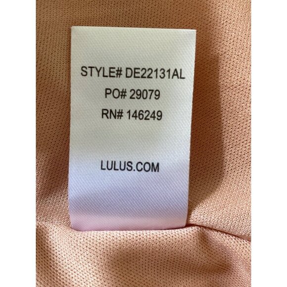 Lulus Peach Lawson Skater Dress With Deep V-Neckline & Open Back Design Size L - Picture 12 of 12